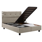 Κρεβάτι με Κεφαλάρι και Αποθηκευτικό Χώρο Hauz Pandora 150X200 Keten 05 Beige